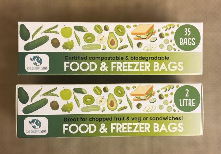 Certified Compostable Food & Freezer Bags 2 Litre (35 bags) - EcoGreenLiving