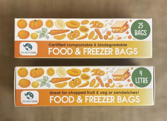 Certified Compostable Food & Freezer Bags 4 Litre (25 bags) - EcoGreenLiving