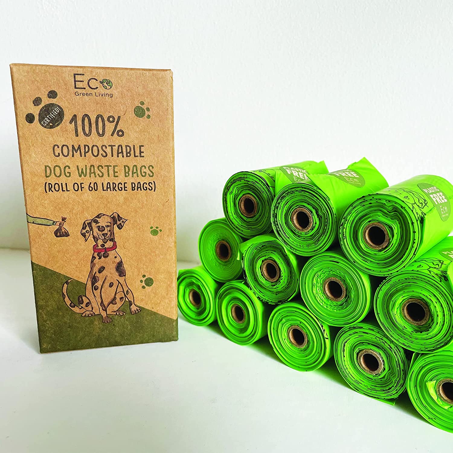 Green dog poop bags best sale