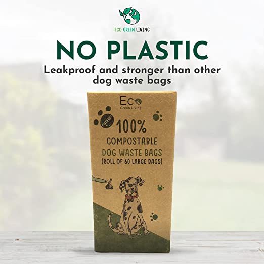 Compostable Dog Waste Bags EGL 4 x 4 Rolls of 15 Bags 240 Bags EcoGreenLiving