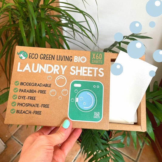 Laundry Detergent Sheets (60 Sheets) - Powerful Laundry Sheets/Washing Machine Sheets - Friendly to the Planet -Reduce Need for Fabric Softener - Zero Plastic Washing Sheets - Eco Green Living